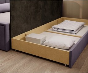 Canapea roz extensibilă/cu spațiu de depozitare cu tapițerie din chenille 214 cm Fulgeo – ELTAP