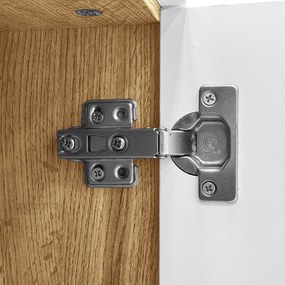 Bufet cu iluminare LED, vitrină cu sertare, 120x37x76,5 cm, Alb