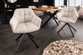 Set 2 scaune pivotante Papillon, tesatura structurala sampanie bej