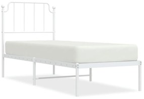 373927 vidaXL Cadru de pat metalic cu tăblie, alb, 80x200 cm