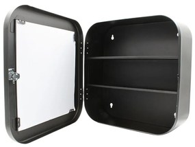 Dulap pentru Medicamente cu Oglindă și Închidere cu Cheie, 32x32x11.5 cm, Negru – Bathroom Solutions
