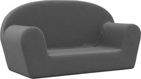 vidaXL Canapea pentru copii cu 2 locuri, antracit, pluș moale