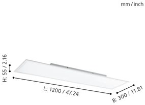 Plafonieră LED RGBW dimabilă Eglo 98767 SALOBRENA-B LED/32,5W/230V 120x30 cm + telecomandă