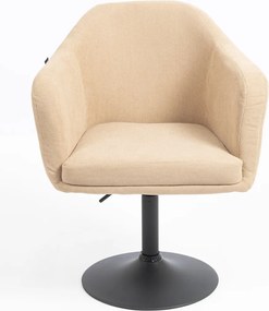 HR832N Scaun Catifea Reiată Premium culoare Bej Ghimbir cu Bază Neagră