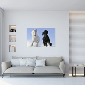 Tablou - Caii în timpul iernii (90x60 cm)