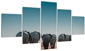Tablou - Plecarea elefanților (125x70 cm), în 40 de alte dimensiuni noi