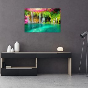 Tablou - Cascada, Lacurile Plitvice, Croația (90x60 cm)