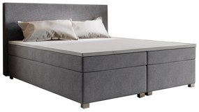 Pat matrimonial Boxspring 140 cm Simon (gri) (cu saltea, fără sp. depozitare). 1047329