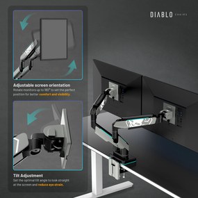 Suport dublu pentru monitoare de 49 de inchi, gri-negru RGB X-Arm Dual