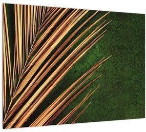 Tablou pe sticlă cu frunză (70x50 cm)