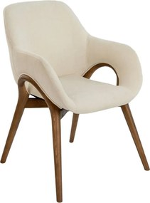 Scaun modern design italian, Lemn, Tesatura, Beige