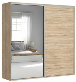 Dulap de haine cu uși culisante Flex 5 (stejar sonoma + alb) (cu oglindă). Promo -30%. 1098243