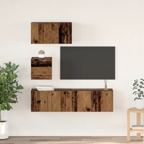 vidaXL Set comodă TV 4 pcs Lemn vechi 60 x 30 x 30 cm Lemn compozit