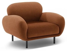 Fotoliu teracotă cu tapițerie din țesătură bouclé Poppy – Micadoni