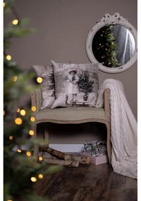 Bancheta shabby chic cu brate laterale, bej, stofa