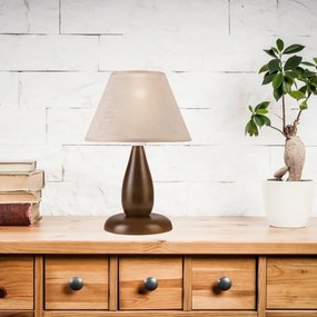 Lampă de masă PERA 1xE27/60W/230V maro închis/fag