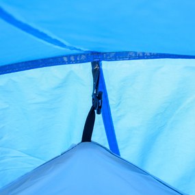 Outsunny Cort de camping, cort instant pentru 2-3 persoane, vestibul si zona de dormit, rezistent la apa, 426 x 206 x 154 cm, albastru deschis | Aosom Romania