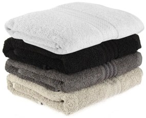 Set 4 prosoape din bumbac Foutastic Black, 50 x 90 cm