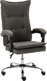 vidaXL Scaun de birou, gri, material textil