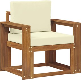 vidaXL Canapea de exterior Lemn de acacia solid și poliester natural