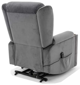 Scaun reclinabil Pontils Velvet, gri