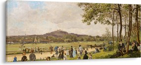 Tablou - French 19th Century, Race Course at Longchamps, reproducere (120x50 cm)