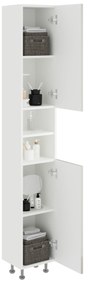 Soldat Baie Zaria, 2 Usi, Gri Lucios/Alb, MDF, L 30 x l 27 x H 190 cm