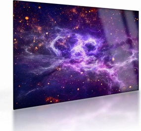 Tablou pe sticlă - Universul violet (70x50 cm)
