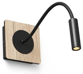 Aplica minimalista cu reader LED design nordic MOOD lemn/negru