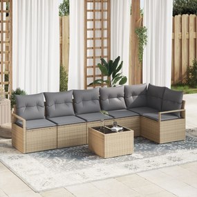 Set Canapea de Grădină vidaXL cu Perne Ratan Poly Negru
