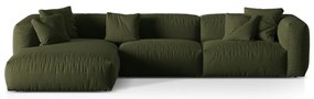 Colțar modular verde (cu colț pe partea stângă ) Martina – Micadoni Home