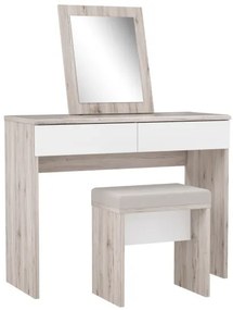 Set Masuta Toaleta Delice, Stejar Nisipiu Si Alb Lucios, 100.3 Cm