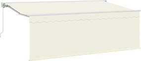 vidaXL Cortina Retractabilă Crem 400 x 200 cm Poliester și Aluminiu