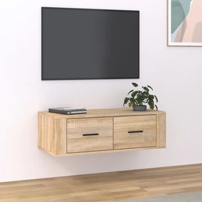 Dulap TV suspendat, stejar sonoma, 80x36x25 cm, lemn compozit 1, Stejar sonoma