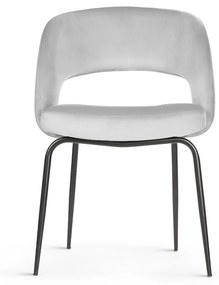 Scaun tapitat Lizbona gri/negru – H79 cm