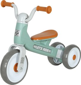 AIYAPLAY Bicicletă fără pedale pentru copii 1-3 ani până la 20 kg, 3 roți silențioase, 69 x 40 x 49 cm, verde | Aosom Romania