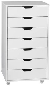 Vinsetto Caisson de bureau cu roți mobilier depozitare birou cu 7 sertare organizator pentru documente, format A4 sau scrisori | Aosom Romania