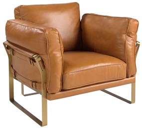 Fotoliu LUX design italian Cowhide camel