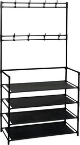 Cuier TARAS, negru, metal/plastic, 80x28x158 cm