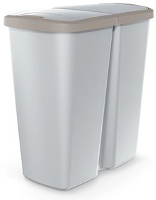 Coș de gunoi DUO gri, 45 l, maro/gri