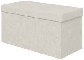 HOMCOM Banc de depozitare pouf de depozitare pliabil bout de lit repose-pieds cu capac capitonat 76L x 38l x 38H cm crem | Aosom Romania