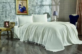 Cuvertura Pat 2 Persoane, Bumbac - Tip Pique, Crem, Lotus