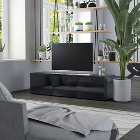 Comoda TV, negru extralucios, 120 x 34 x 30 cm, PAL 1, negru foarte lucios