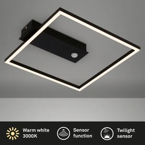 Briloner 3770-015 - Lampă de tavan LED cu senzor FRAME LED/14W/230V 3000K 32x30 cm neagră
