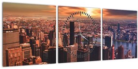 Tablou - Metropolă (cu ceas) (90x30 cm)