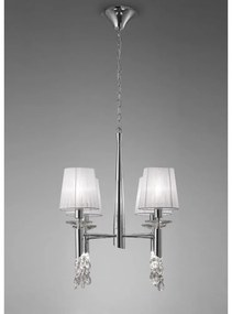 Candelabru elegant cu 4 brate Tiffany crom/ abajur alb