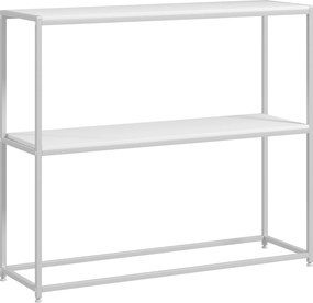 HOMCOM Masă Consolă de Intrare Subțire cu Partea Superioară Deschisă, Dulap Consolă din Oțel și PAL, 100x30x87 cm, Alb | Aosom Romania