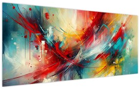 Tablou – Abstracție cu roșu (120x50 cm)