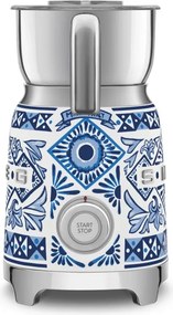 Aparat pentru spumarea laptelui Smeg Dolce & Gabbana MFF01DGBEU, 500 W, 600 ml, Oprire automată, Fără BPA, Albastru mediteranean