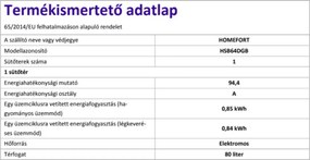 Cuptor încorporat HOMEFORT HSB64DGB cu 9 funcții, 80 L, curățare cu abur